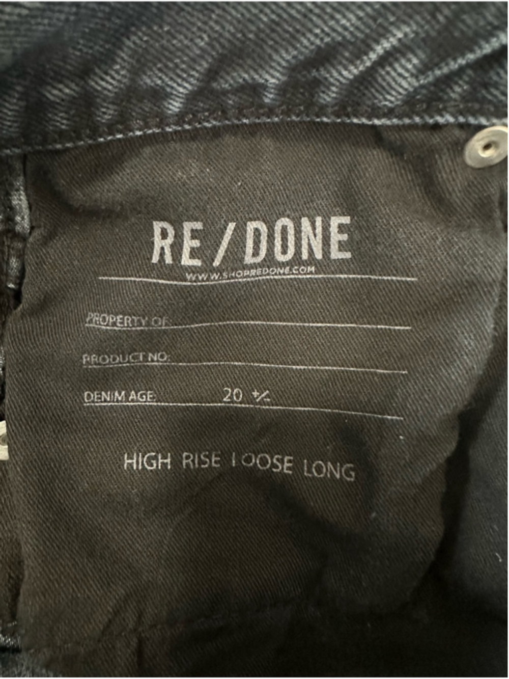 Re/Done High-Rise Loose Long Cuff Jean Size 25 Blacken Blue Aritzia - Picture 7 of 16